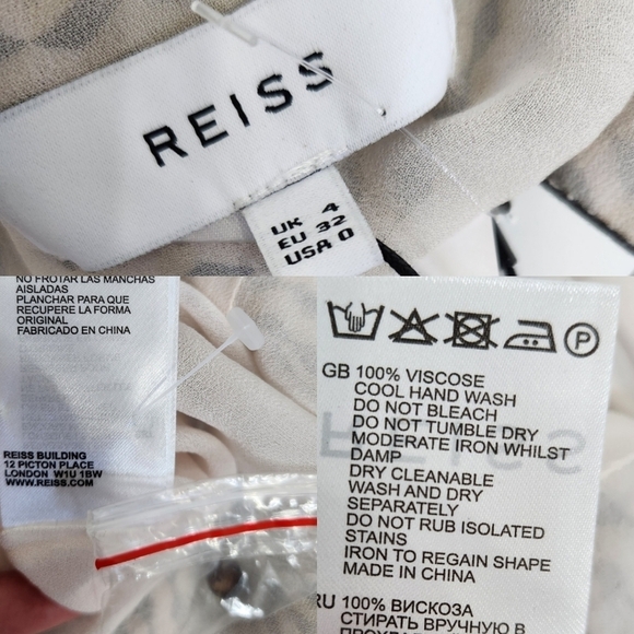REISS "Hazel" Printed Chiffon Playsuit Shorts Romper Size 0 US/32 EU NWT - Picture 12 of 14